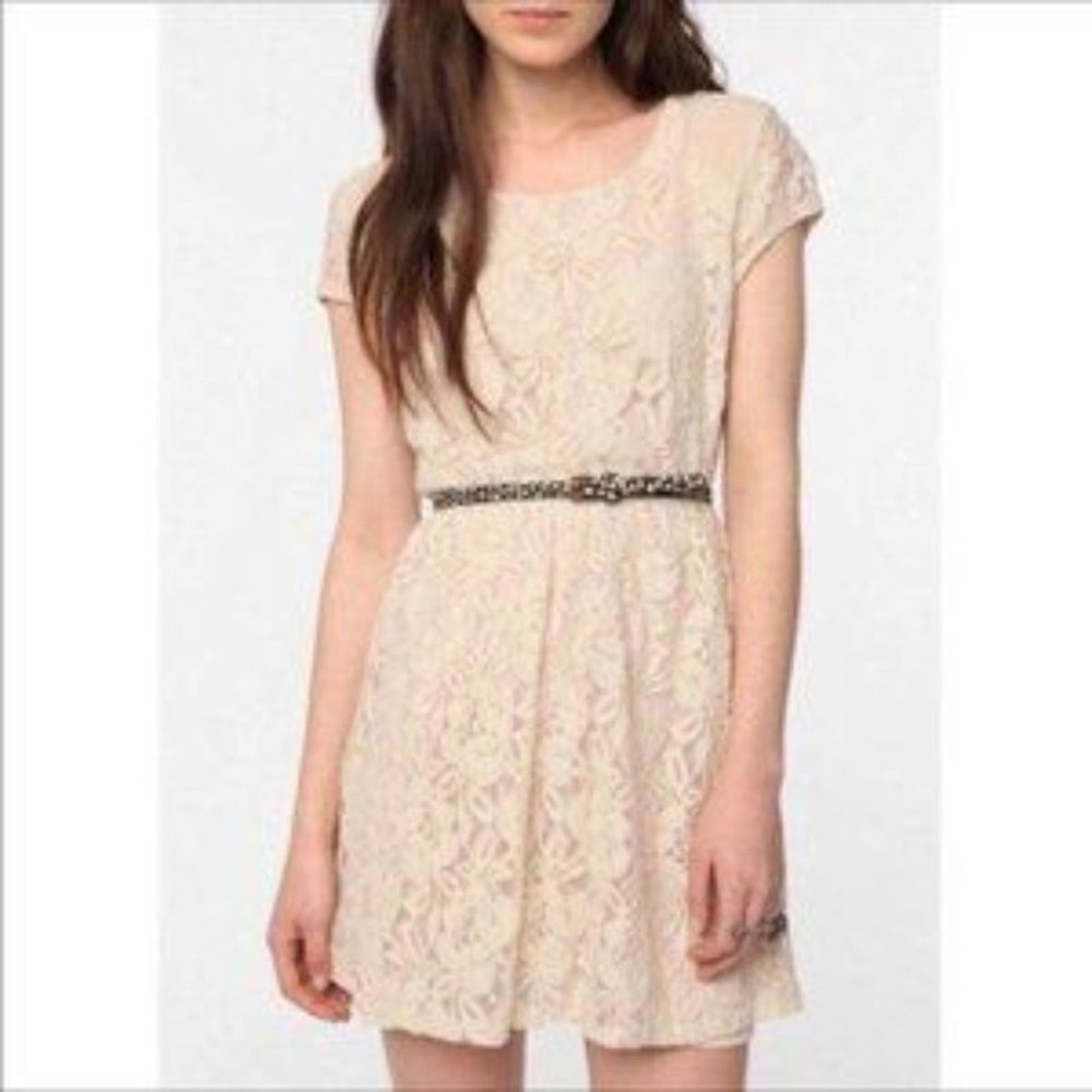 knee length dresses for ladies Natural Lace Dress with Open Back main image 0
