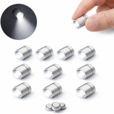 Mini LED Lights 10 Pack, Battery Powered SMD Spot Lamps, Cool White