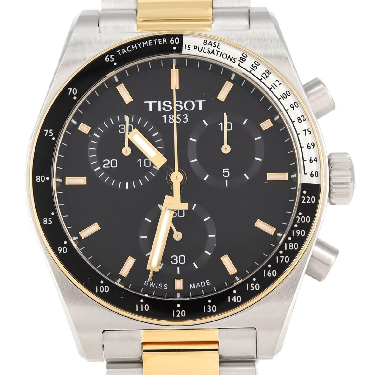 New Tissot PR516 Chronograph T149 Quartz Watch Stainless Steel Gold