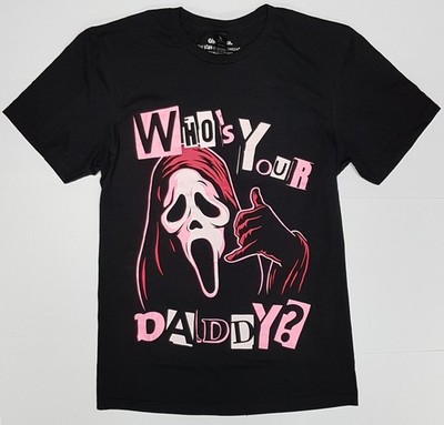 Scream Ghost Face T-Shirt Unisex Whos Your Daddy Ghostface Baumwolle Tee neu mit Etikett schwarz