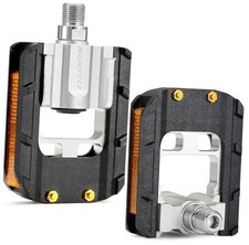 Folding Bike Pedals,Aluminum Alloy Pedals 9/16'' Platform Flat Pedal Black