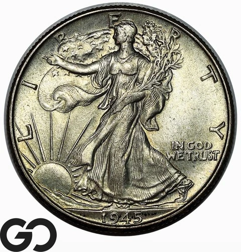 1945 Walking Liberty Half Dollar, Gem BU++