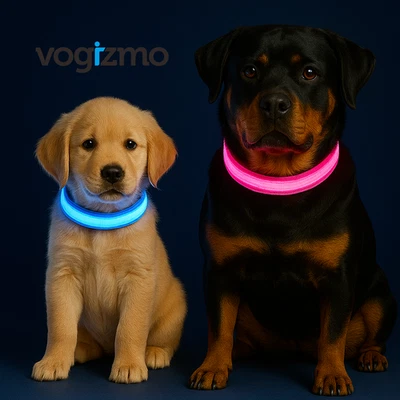 LED Dog Collar for Night Walking Light Up Glowing Reflective Safety Collar