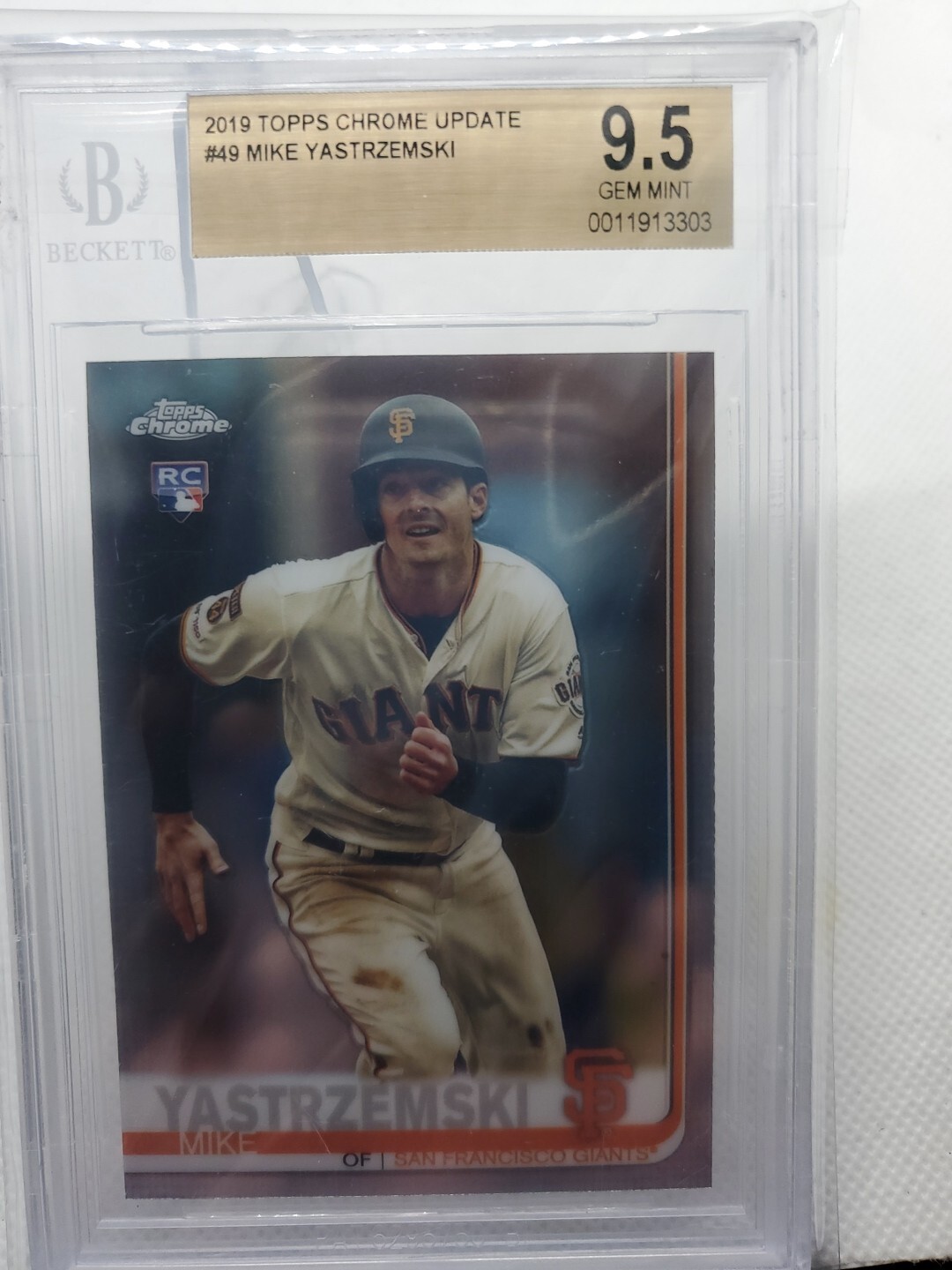 2019 Topps Chrome Update Mike Yastrzemski Giants RC #49 BGS 9.5