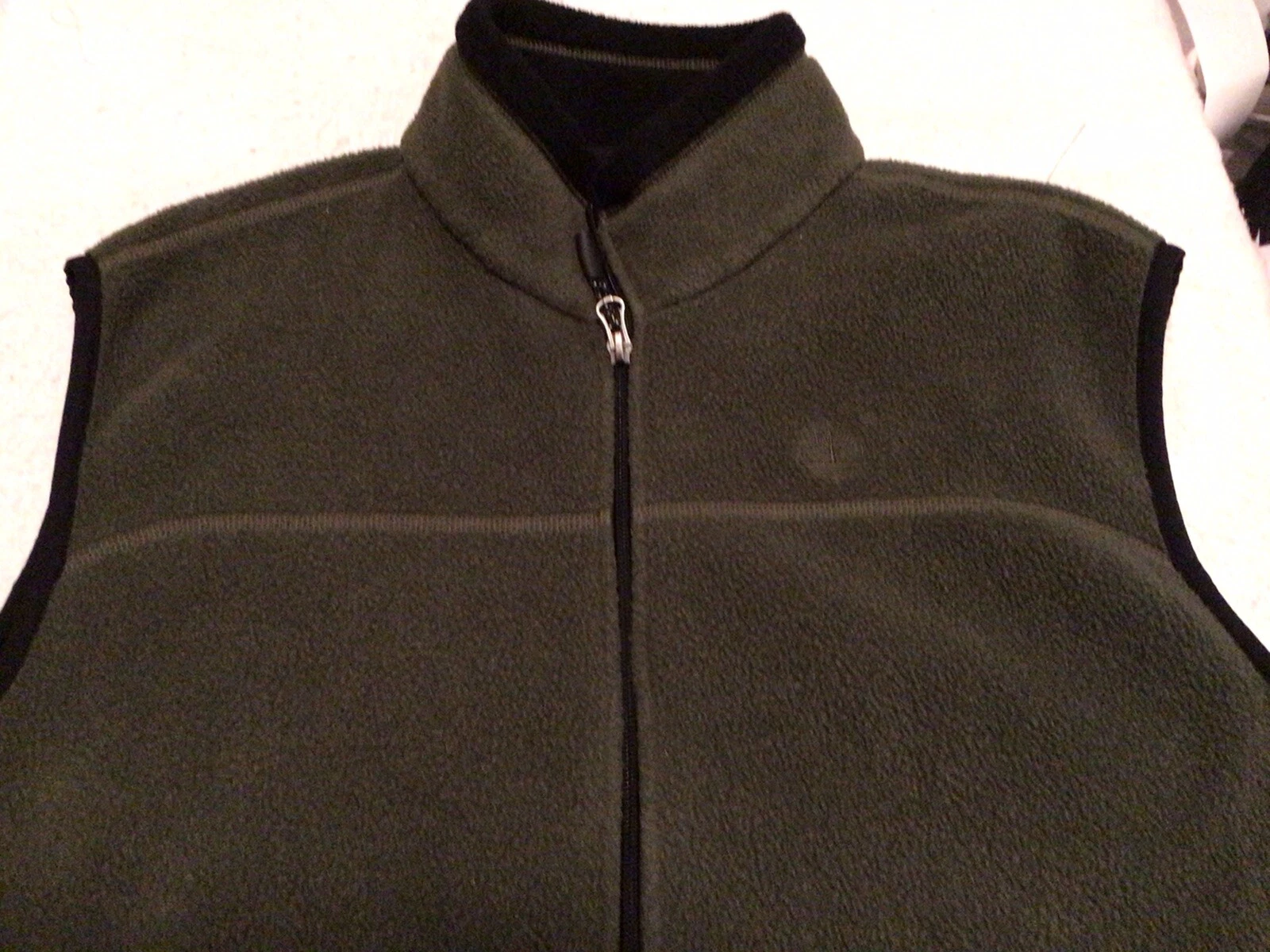 Mens Timberland Weather gear Vest PolarTech Fleece Full Zip Green Size Large