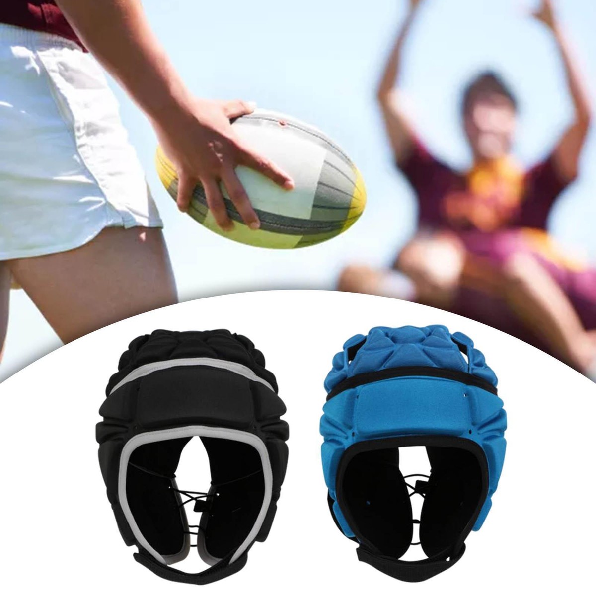 DGXINJUN Casque De Football à Coque Souple Avec Drapeau 7v7, Casque De Rugby, Casquette Scrum, Casque De Football Rembourré, Protection De Tête Réglable Pour Jeunes, Enfants Et Adultes