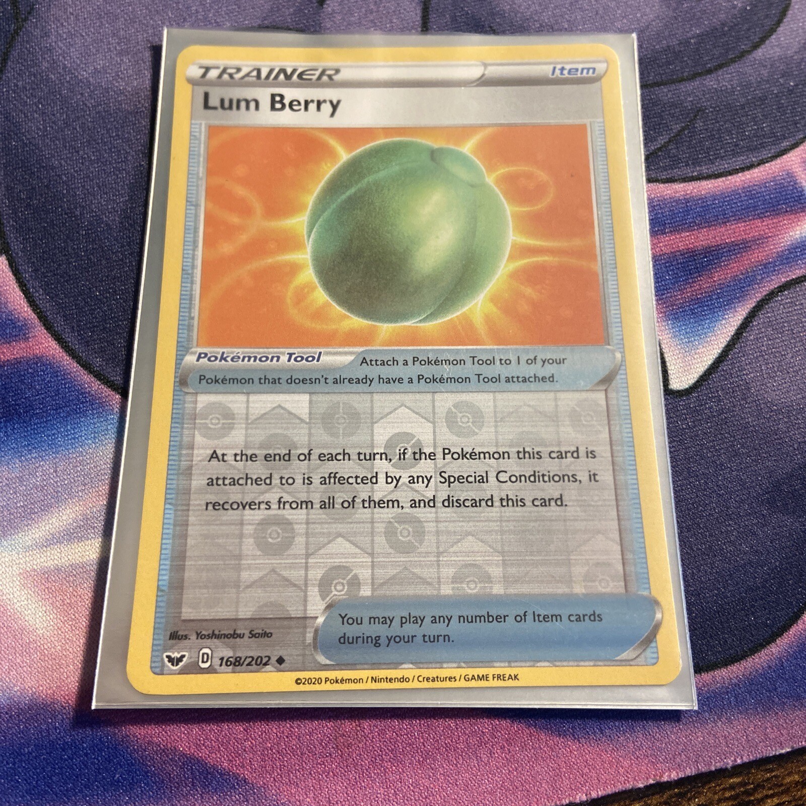 Pokémon TCG Lum Berry Sword & Shield Base Set 168/202 Reverse Holo Uncommon