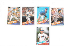 (5) 1985 Topps Mets Cards. Carter, Staub, Hernandez, EX+.