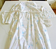 Vintage Barbizon Embroidery Floral Lace Long Nightgown Robe Sz Large