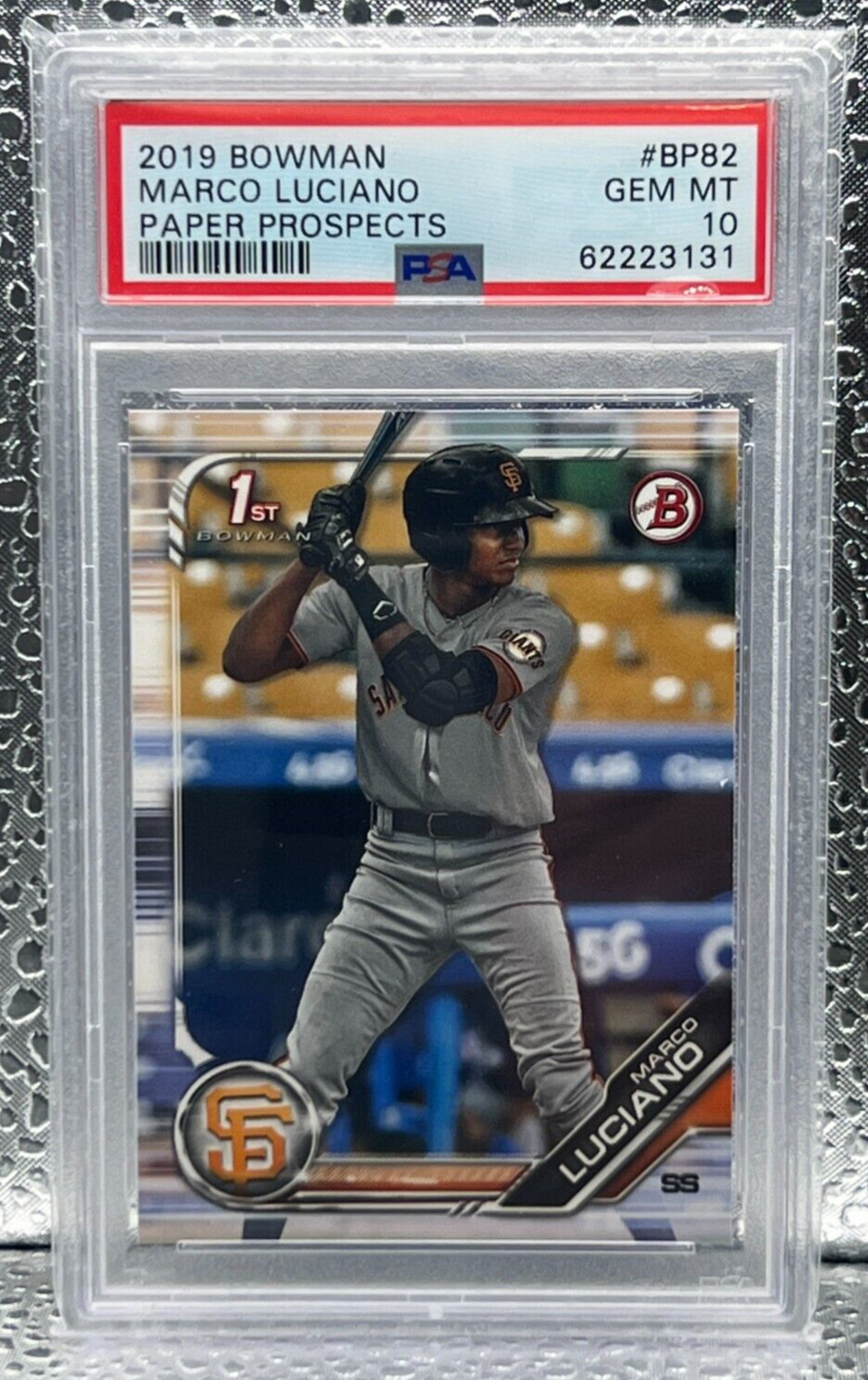 2019 Bowman Prospects Paper MARCO LUCIANO 1ST ROOKIE RC PSA 10 GEM MINT GIANTS