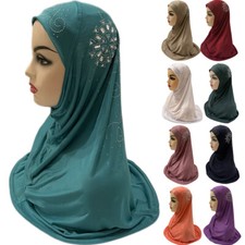Ramadan Women Hijab Full Cover Shawl Scarf Hats Muslim Turban Wrap Amira Stole