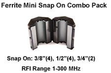 Palomar Engineers Ferrite Mini Snap On Combo Pack, Mix 31, RFI Range 1-300 MHz -