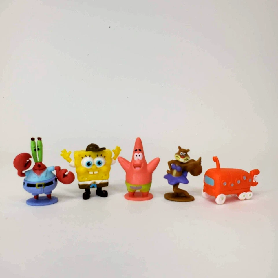 Bob Esponja y Amigos Cake Topper lote de 5 Patrick, Mr. Crabs, Sandy Cheeks Foto 2 de 4