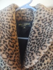 Betsey Johnson Vintage Leopard Fur Coat  Petite Small 
