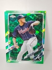 2021 Topps Chrome Update SAPPHIRE Huascar Ynoa /50 GREEN Rookie RC US21 Braves