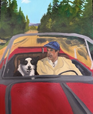 Original Oil Painting Signed 9x12 Framed and Ready to Hang  Border Collie 