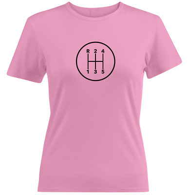 5 Speed Stick Shift Pattern Manual Transmission Juniors Girls Women Tee T-Shirt