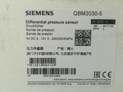 Sensor de presión diferencial Siemens QBM2030-5 - Imagen 4 de 11