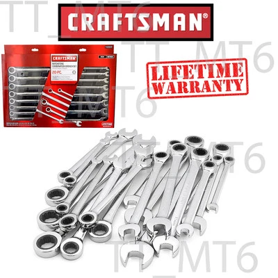Craftsman 20 pc Combination Ratcheting Wrench Set Metric MM & Standard SAE - Image 1 of 3