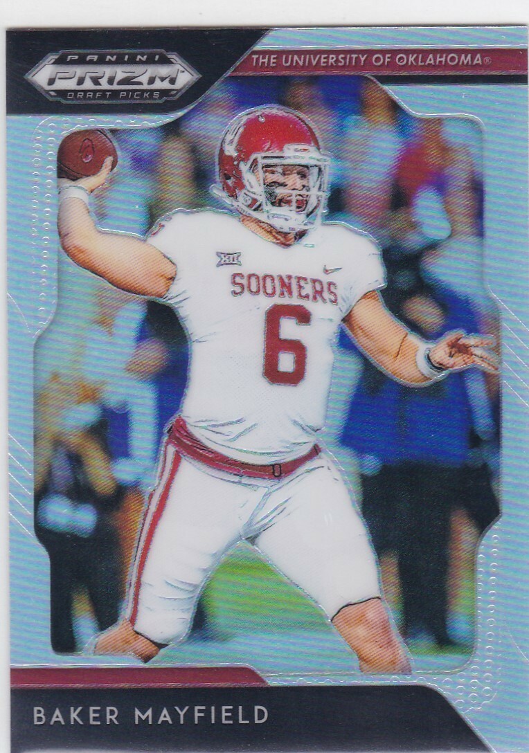 BAKER MAYFIELD 2019 PANINI PRIZM DRAFT PICKS SILVER HOLO PARALLEL #12 OKLAHOMA