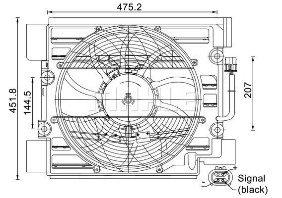 ACF 24 000S MAHLE Fan, A/C condenser for BMW
