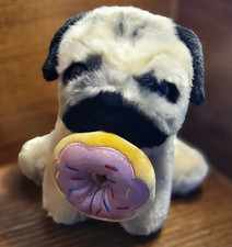 GUND Doug the Pug Soft Plush Pug Dog with Donut Doughnut 8 Stuffed Toy