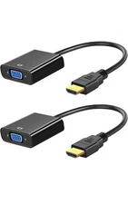 (2 Pack) HDMI Male to VGA Female Video Converter Adapter Cable . PC DVD HDTV New