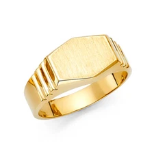 Ioka - 14K Solid Yellow Gold 10MM Men's Ring