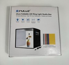 PULUZ Foldable LED Ring Light Studio Box 12 Colors Backdrop Adjustable