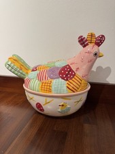Marks and Spencer Ceramic Hand painted Chicken Hen Countertop Egg Storage M&S