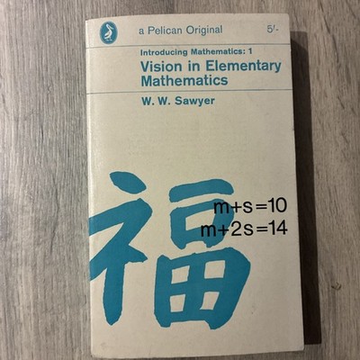 Mathematics Book Vision In Elementary Mathematics By W W Sawyer 1964 1st Edition