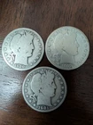 (3) Count Barber Silver Half Dollar Mixed Lot 1900 (O)-1901 (P)-1908 (P)