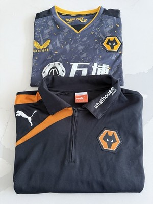 2 x Vintage Wolves Away Shirts Wolverhampton Wanders Puma & Castore Größe M