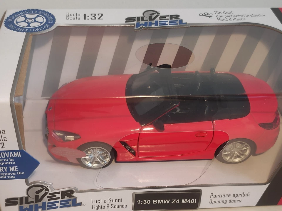 BMW Z4 M40i Modellino Die Cast Luci E Suoni 1/30 Silver Wheel - Immagine 3 di 4