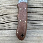 BucknBear Damascus fixed blade leather sheath full tang hunting knife camping — photo 4