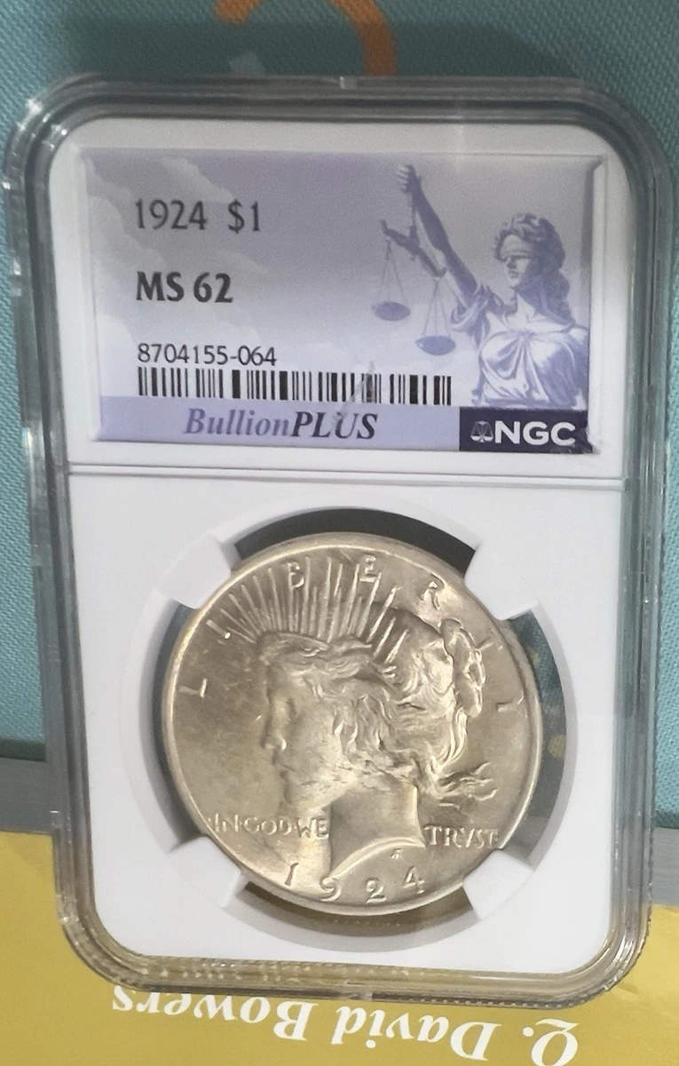 1924 Year Grade MS 62 NGC Certified Peace Dollars (1921-1935) for