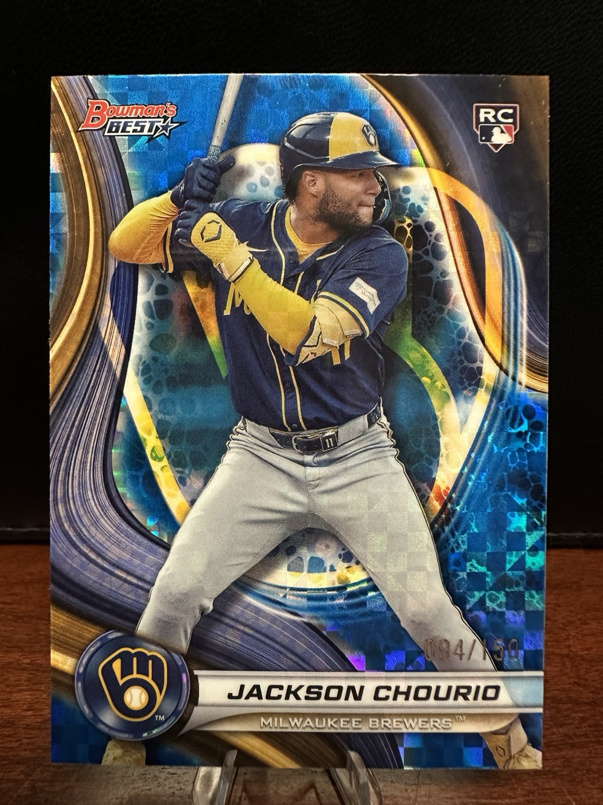 2024 Bowman's Best Jackson Chourio RC Blue X-Fractor /150 #38 Brewers