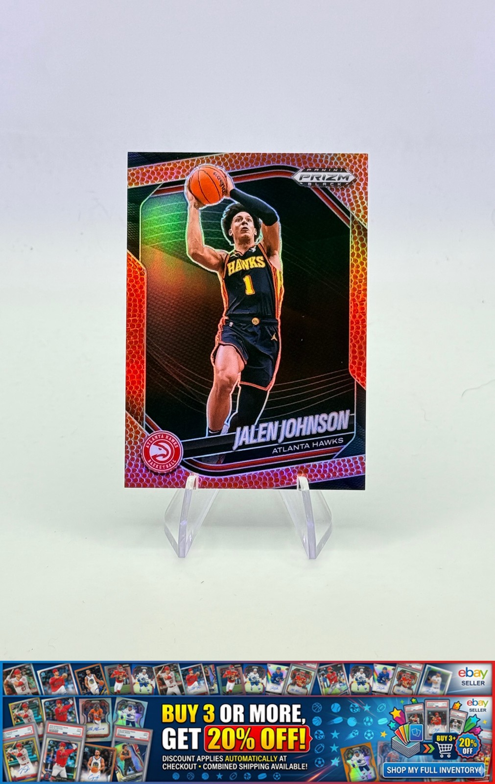 2024-25 Panini Prizm Black Jalen Johnson #100 Basketball Prizms Hawks #/225