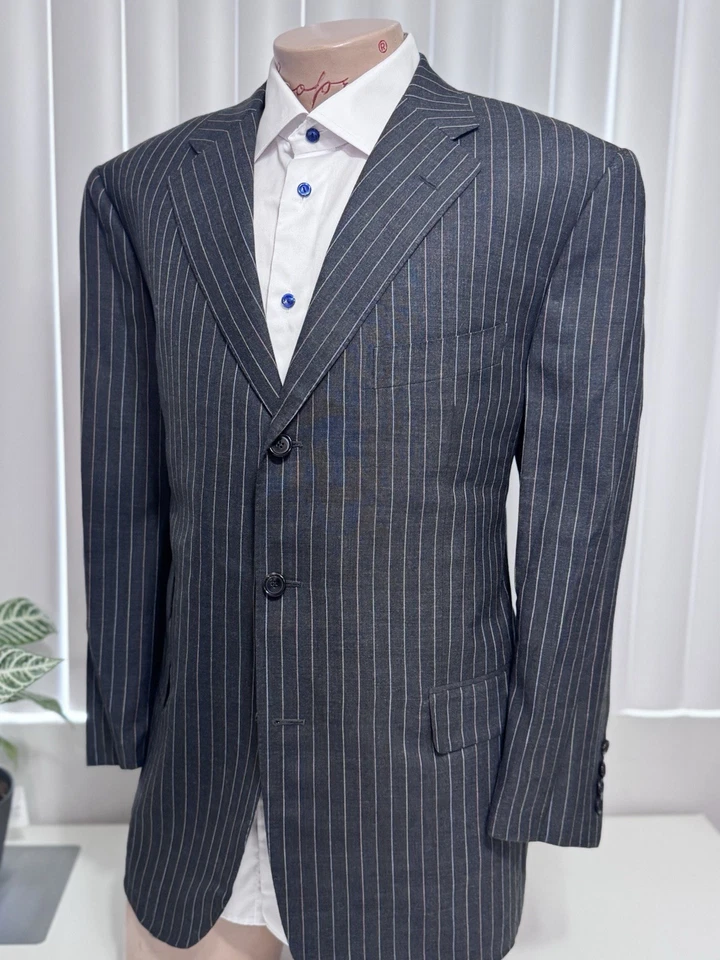 Alfred Dunhill 男式灰色彩虹条纹 2 件套 46S 裤子 38/25 — 第 4/4 张图片