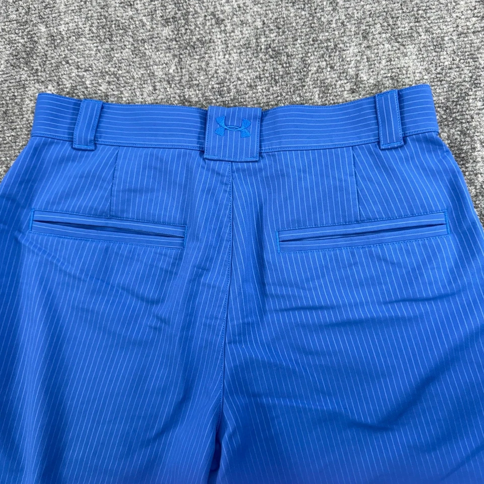 Pantalones cortos Under Armour para hombre 30 azules a rayas frente plano golf elásticos Foto 4 de 4