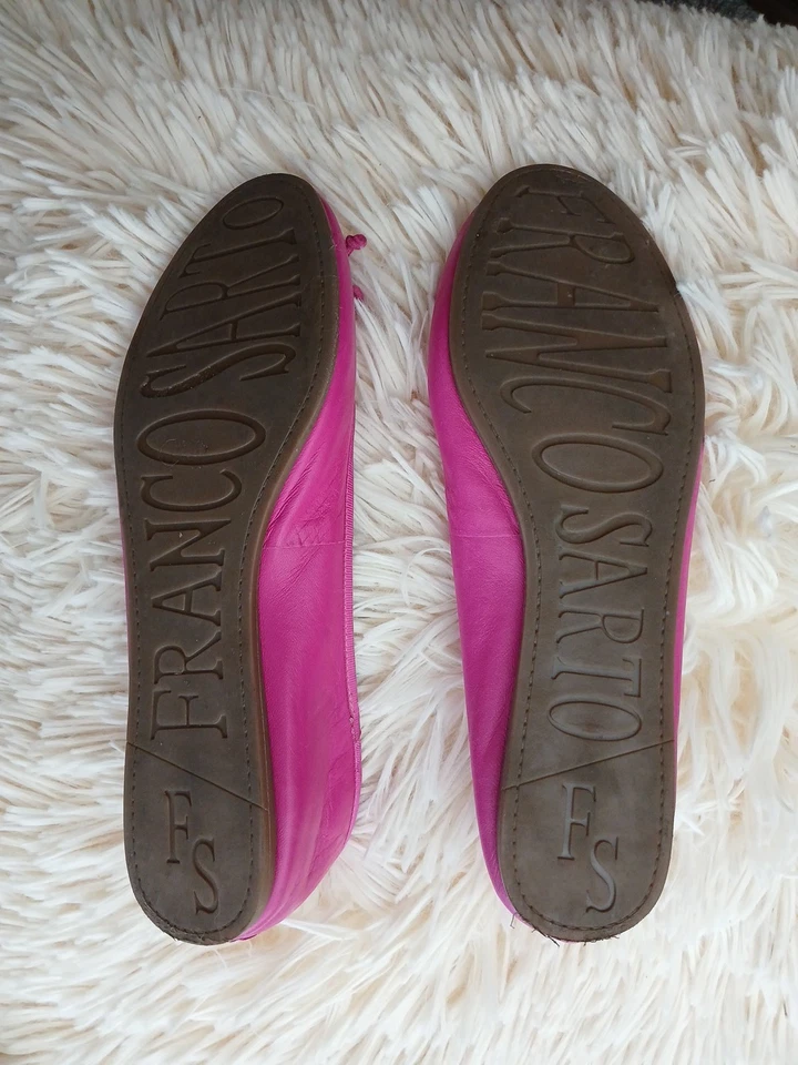 ✅ Sapatos femininos Franco Sarto 10m sem salto couro rosa negócios casual slip on ✅ - Imagem 2 de 4