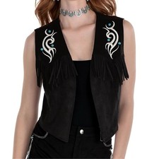 Amscan Women's Western Sleeveless Fringe Vest Halloween Costume Adult L/XL