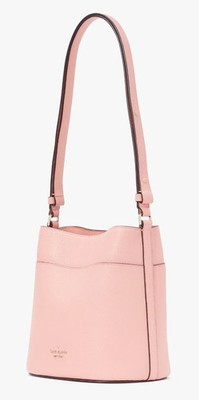 Kate Spade Leila Small Bucket Bag Peachy Rose Leather Pink Purse