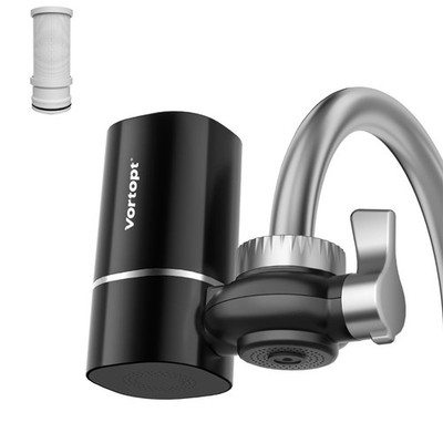 Küchenarmatur Wasserfilter Luftreiniger mit Aktivkohlefilter - Schwarz