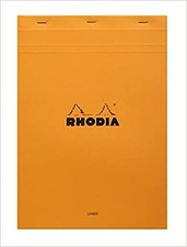 Rhodia Staplebound Notepad - Lined w/ margin 80 sheets - 8 1/4 x 11 3/4 -
