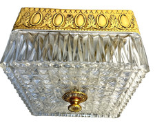 LAMPADARIO PLAFONIERA APPLIQUE CRISTALLO OTTONE DORATO VENINI MURANO MID CENTURY