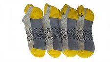 Bombas Ankle Socks – 4 Pairs – Men’s Medium – Gray/Yellow – New