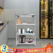 4-Tier Kitchen Shelves Shelf Rack Stainless Steel Shelving Organizer Rack Stand