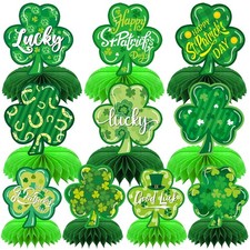 St Patricks Day Table Decoration 10 Pack Shamrock Honeycomb Centerpieces for Tab