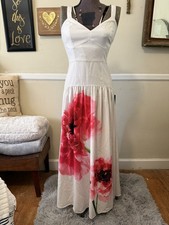 NEW WITH TAG - EXPRESS $138 FLORAL V-NECK CORSET MIDI DRESS SZ 6